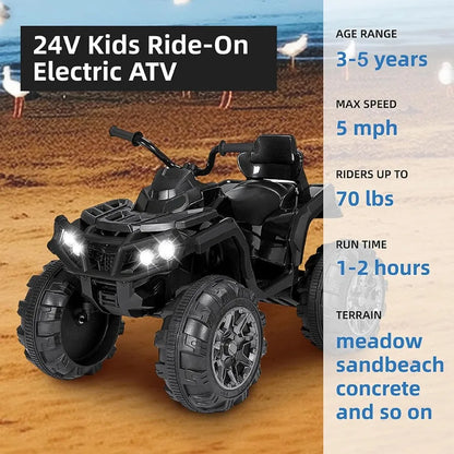24V Kids Ride-On ATV 4-Wheeler w/ Music | Kids Rider(Age: 3- 12Y)