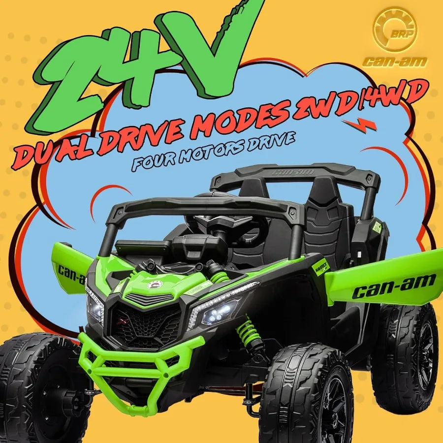 24V 4WD 2-Seater Kids Ride-On UTV 4x200W w/ Remote & EVA Rubber Tires | Age(5-12Y)