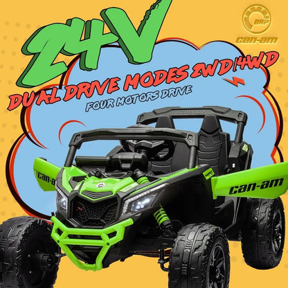 24V 4WD 2-Seater Kids Ride-On UTV 4x200W w/ Remote & EVA Rubber Tires | Age(5-12Y)