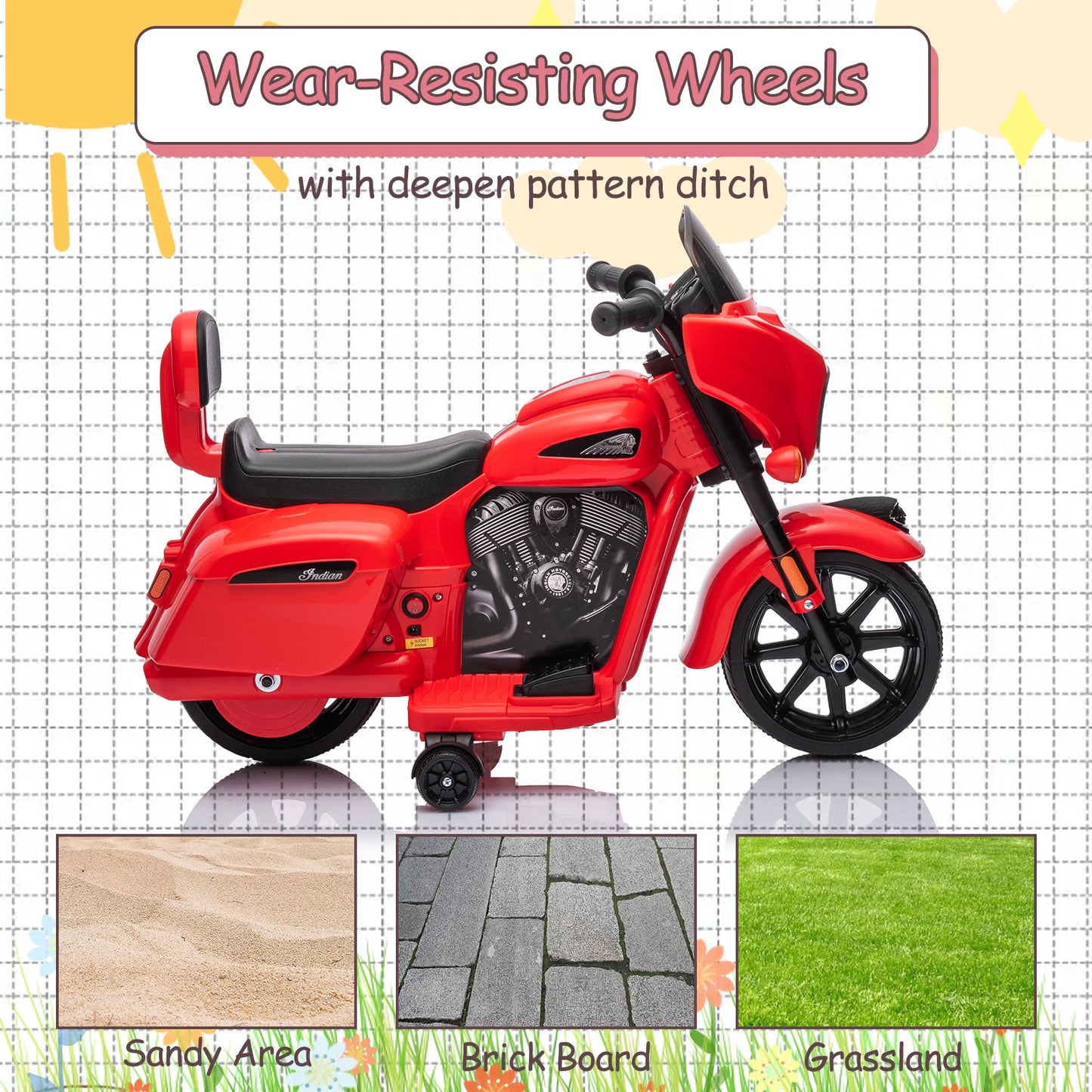 6V Kids Electric Motorcycle w/Long Battery Life & Training Wheels | Best Gift for Toddlers