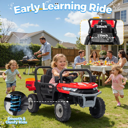 24V Kids Ride-On Dump Truck 400W w/ Remote & Electric Bed | Kids Rider