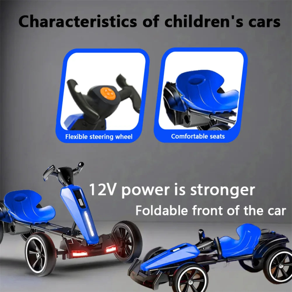 12V Kids Pedal Go Kart with Adjustable Seat & Non-Slip EVA Wheels | Kids Rider