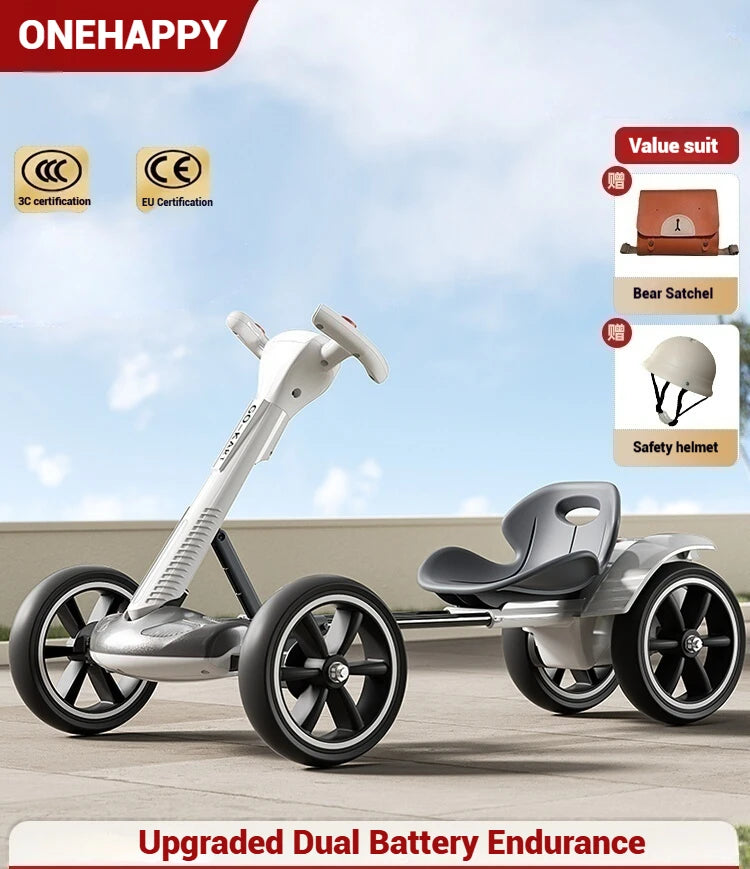 Battery Powered Kids Ride-On RC Kart | Remote Control & 4-Wheel Drive | Kids Rider(Age: 4-10Y)