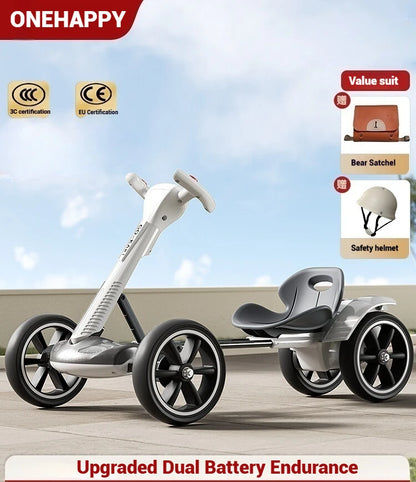 Battery Powered Kids Ride-On RC Kart | Remote Control & 4-Wheel Drive | Kids Rider(Age: 4-10Y)