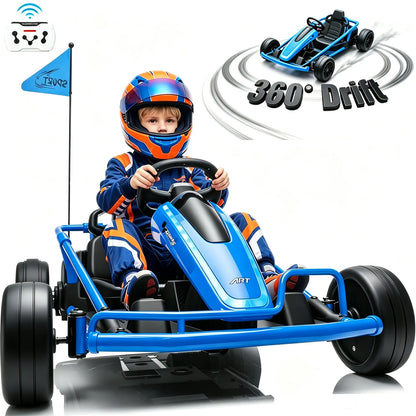 24V 360° Drift Go Kart Ride-On for Kids | 400W Dual Motor | Kids Rider