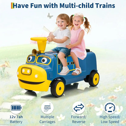 12V 3-Seater Ride On Train for Kids | Ride On Toy Car with 2 Speeds One-Button Start | Best Gift for Toddlers