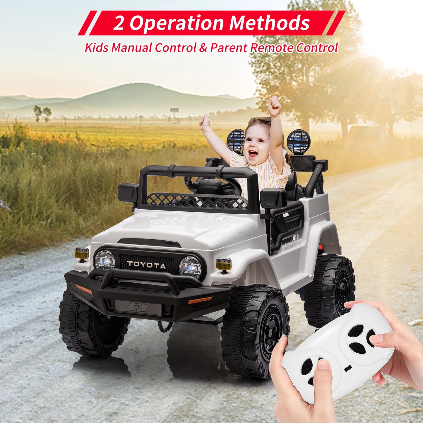 Toyota 12V Kids Ride-On Truck w/ Remote, LED Lights & MP3