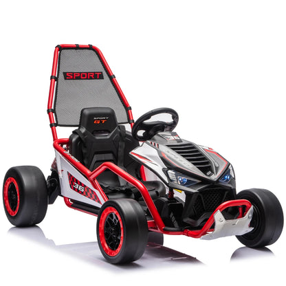 24V 400W Electric Ride On Crazy Go Kart W/Protective Roll Cage & EVA Tires(5 to 12 Years Kid)