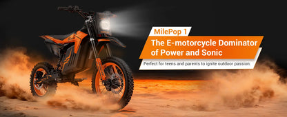 48V HillMiles MilePop Electric Dirt Bike for Teens Adults with Dual Suspension, Hydraulic Brakes, Off-Road Tires
