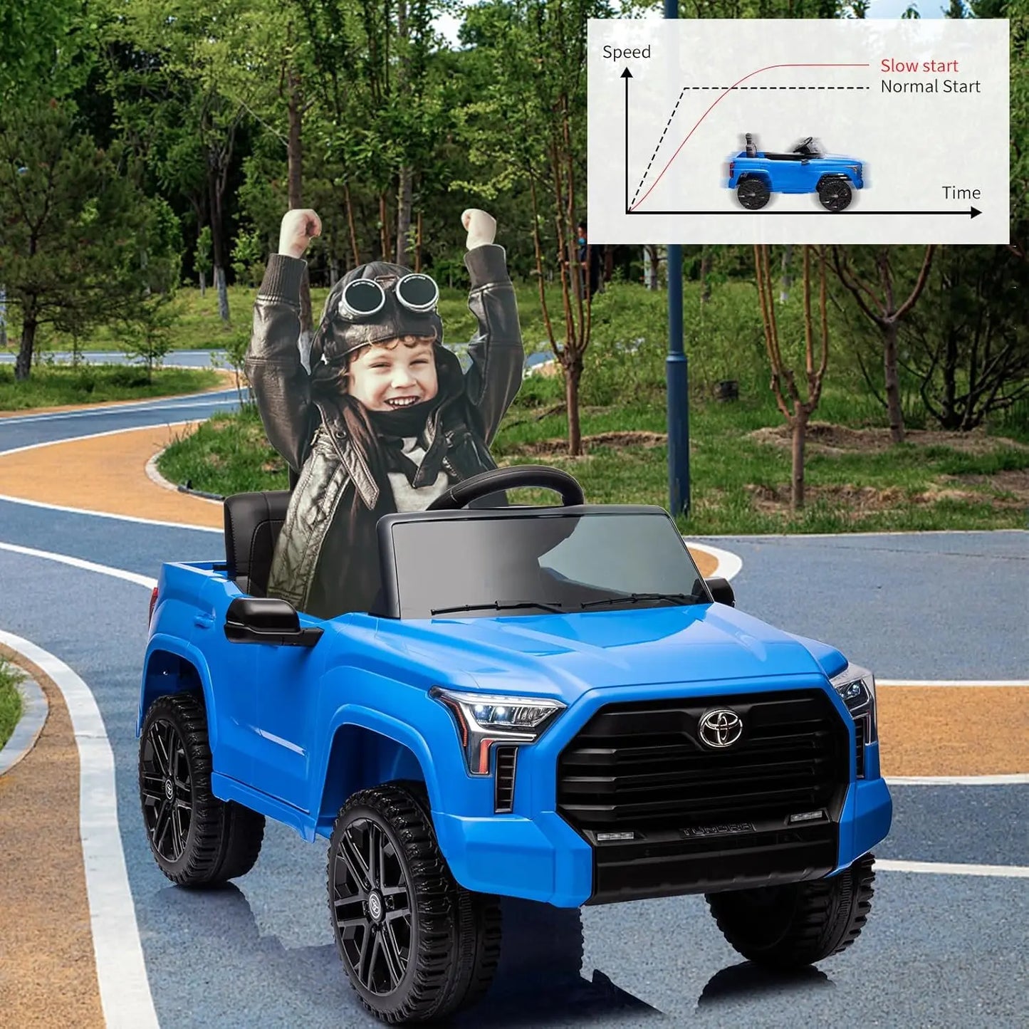 12V Licensed Official Toyota Jeep Car for Kids | Off-Road Kids Pickup Truck with Remote Control LED Headlights