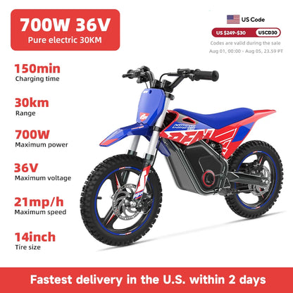 RFN Warrior Kids Electric Dirt Bike – Off-Road Electric Motorcycle for Kids (Ages 4–12Y)