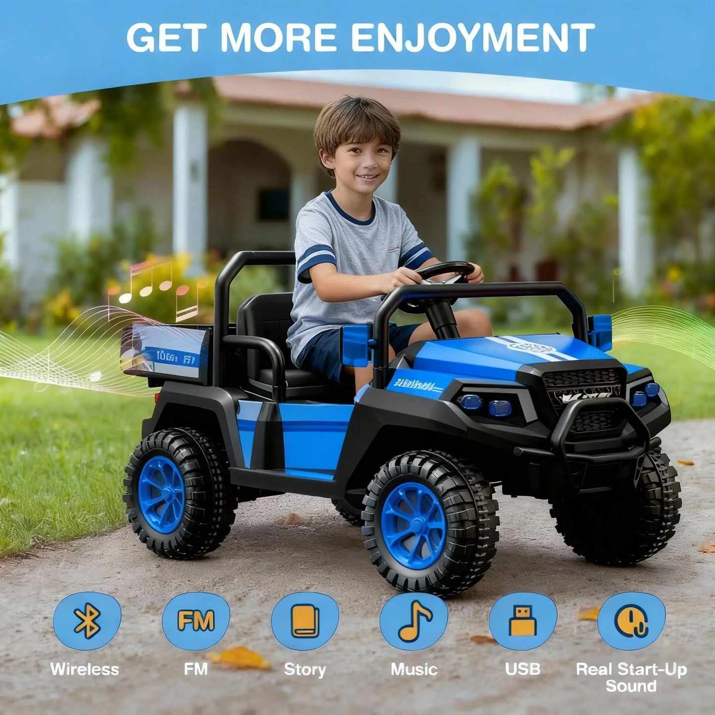 24V 4-Wheel Drive 2-Seater Kids UTV with Remote(Robust Metal Body) | Kids Rider (Age- 3 to 10 Years Kids)