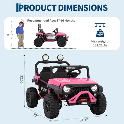 24V 2-Seater Kids Ride-On Truck w/ Remote & Bluetooth | (Age: 3 to 8 Yeras)