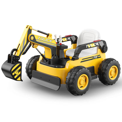 12V 4WD Kids Ride-On Excavator with Remote | Age 3-8 (Best Gift Gift for Kids)