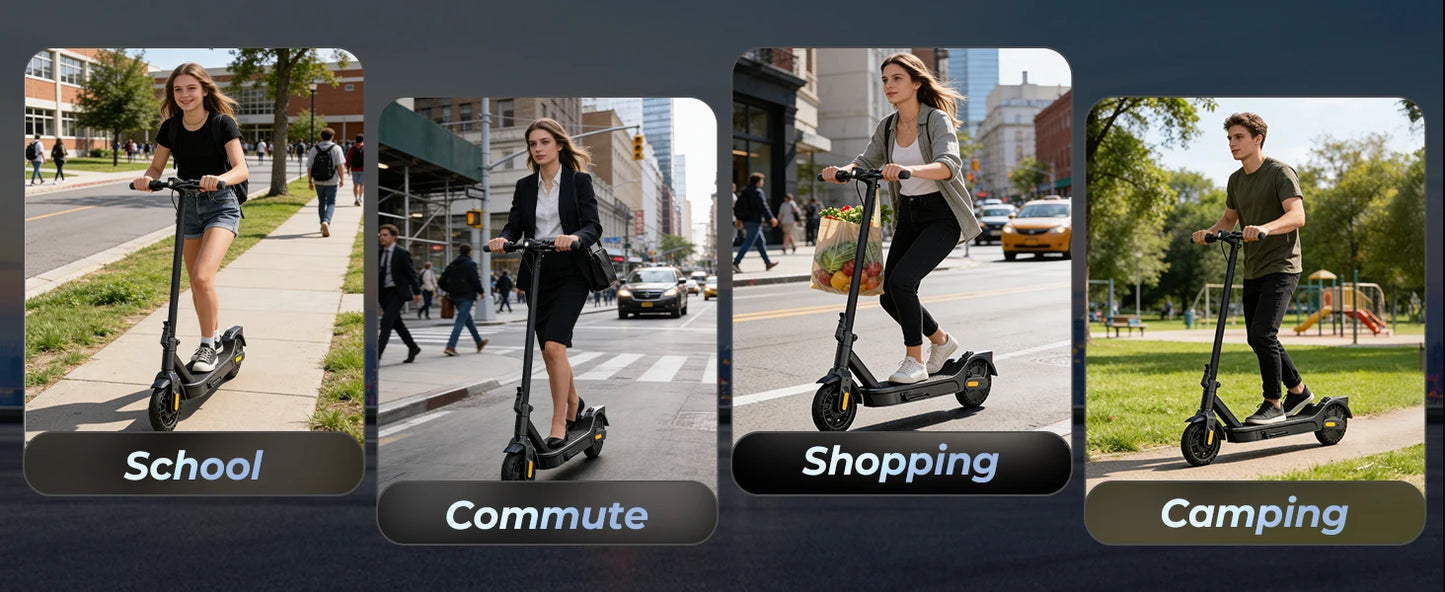 E8-10 Foldable Electric Scooter for Adults | 20 MPH & 40-Mile Range |1000W Peak | Kids Rider