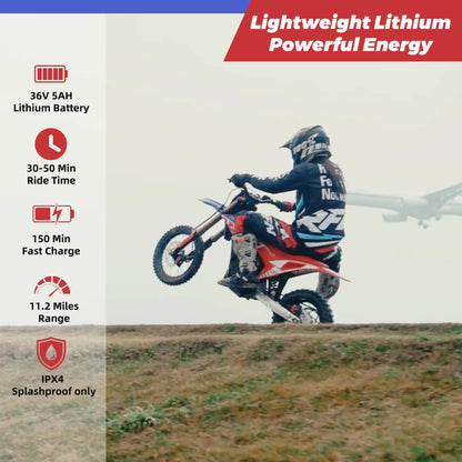 RFN Warrior Kids Electric Dirt Bike – Off-Road Electric Motorcycle for Kids (Ages 4–12Y)