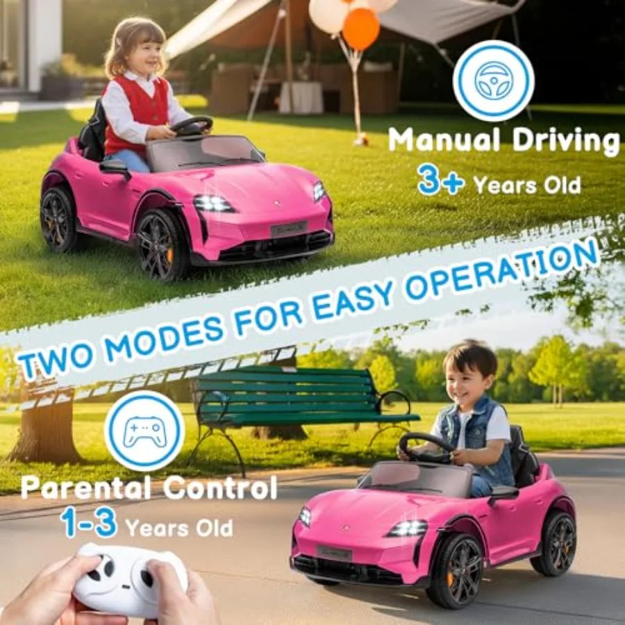 12V Licensed Porsche Taycan Kids Ride-On Car w/ Parent Remote (Age: 2 to 7Y)