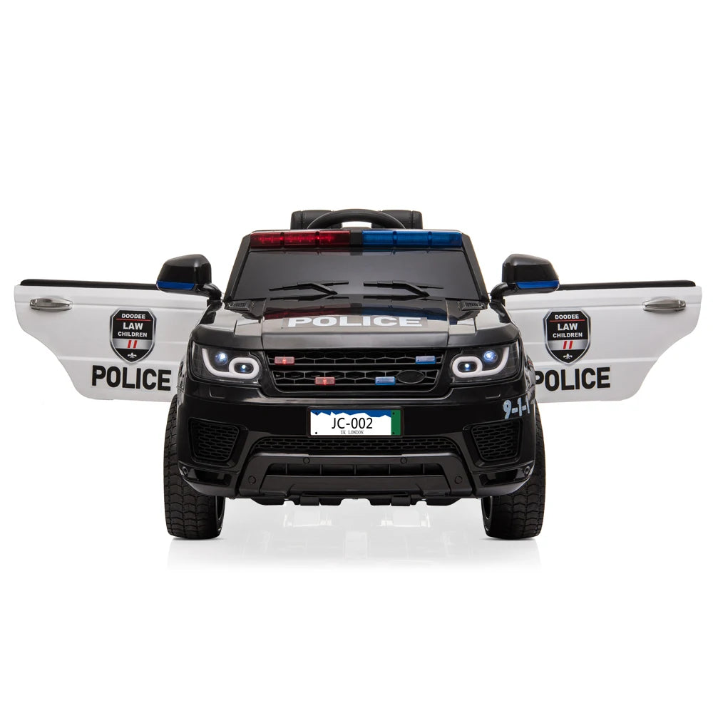 12V Big Kids Police Ride-On Car w/ Remote, Music & LED | 4Wheel Drive | 1-Seater