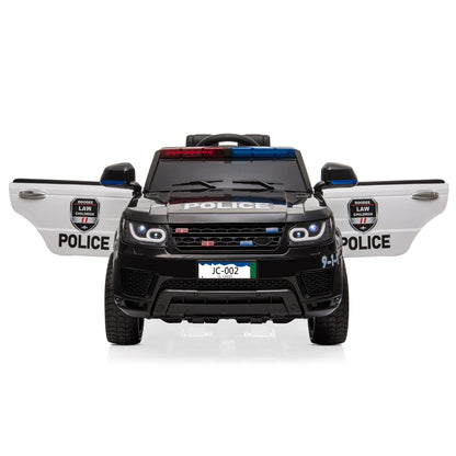 12V Big Kids Police Ride-On Car w/ Remote, Music & LED | 4Wheel Drive | 1-Seater