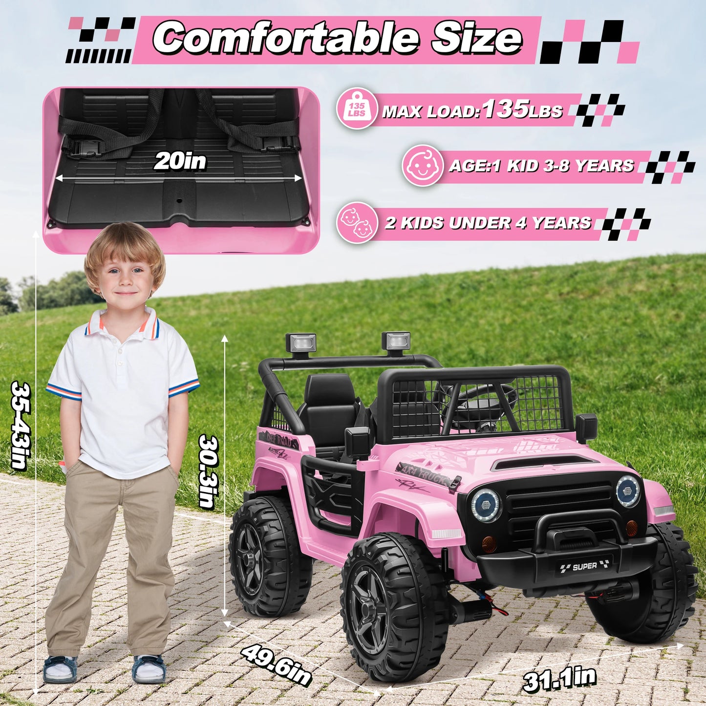 24V 800W 2-Seater Ride-On Truck | 4WD/2WD | Kids Rider
