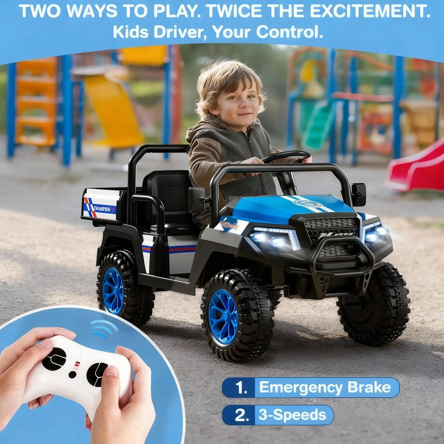 24V 4-Wheel Drive 2-Seater Kids UTV with Remote(Robust Metal Body) | Kids Rider (Age- 3 to 10 Years Kids)
