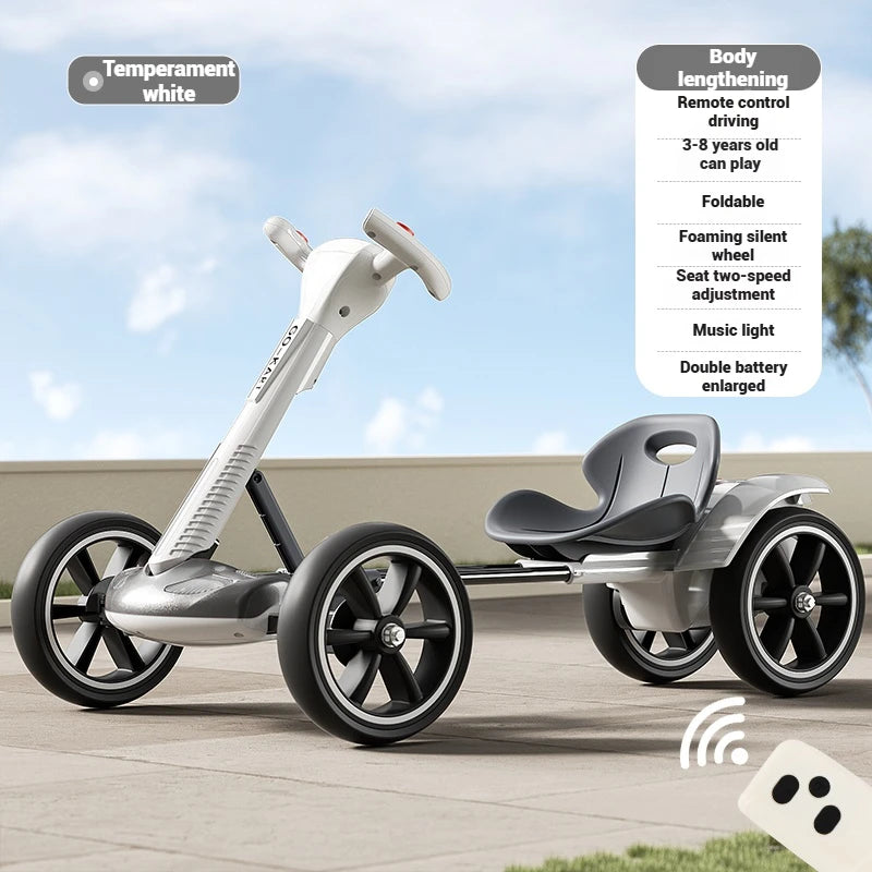 Battery Powered Kids Ride-On RC Kart | Remote Control & 4-Wheel Drive | Kids Rider(Age: 4-10Y)