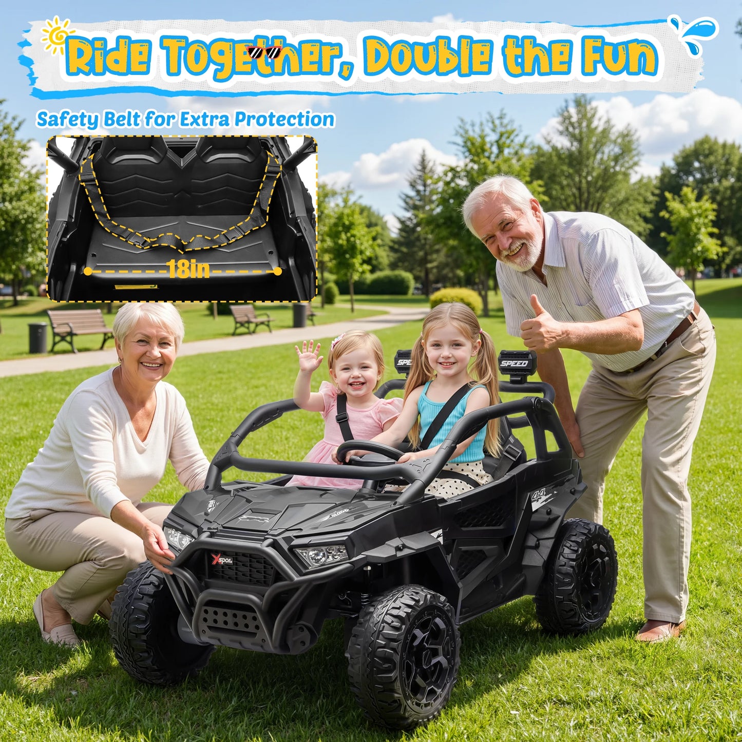 24V 4WD Kids Electric Off-Road UTV with Remote Control(Age: 3 to 10 Years)