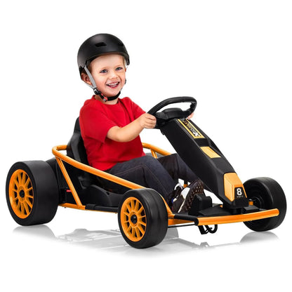 24V Kids Drift Go Kart 2x300W High-Speed 8.5 MPH | High Speed Drifting Car with Full Metal Body(Age: 5-12 Years)