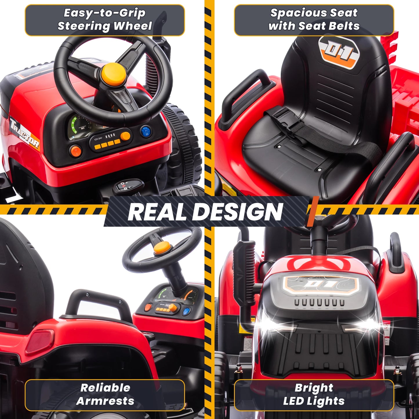 24V Kids Ride-On Tractor w/ Trailer & Remote Control | 2-IN-1 Power Tractor