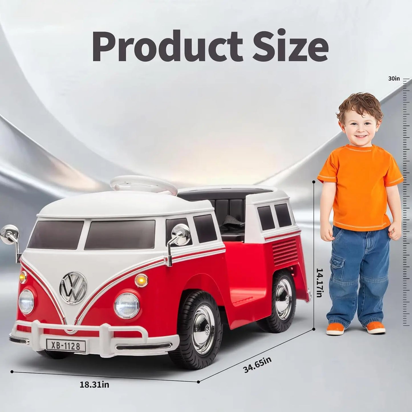 6V Kids Ride-On Bus with Lights & Music | Kids Rider | VW Kids Ride On Bus(for 2-5 year Kids)