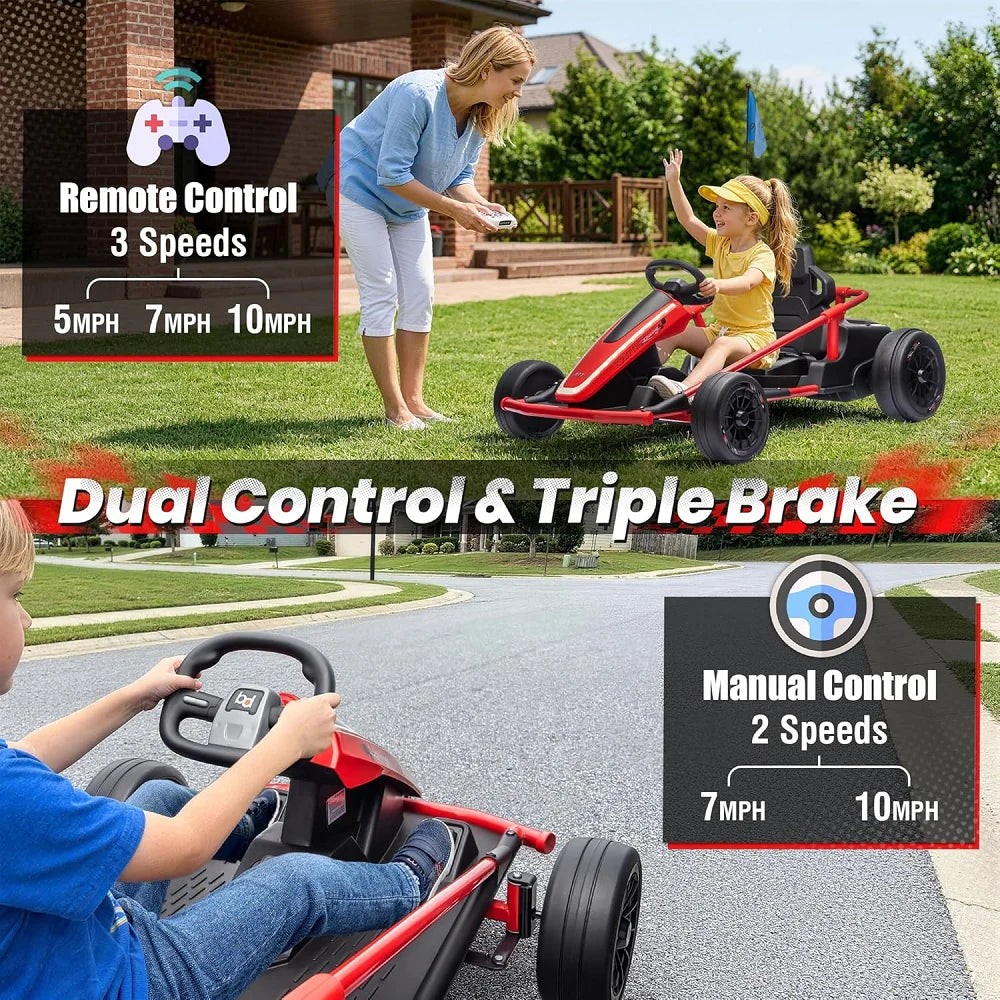 24V 360° Drift Go Kart Ride-On for Kids | 400W Dual Motor | Kids Rider