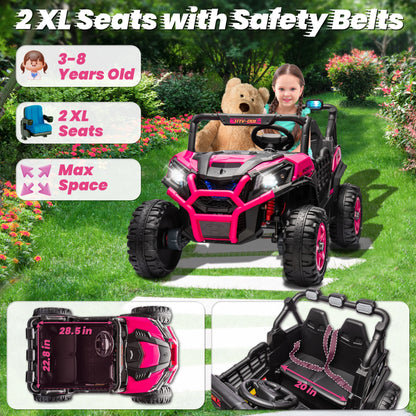24V XL 2-Seater Kids Ride-On UTV 4WD w/ Remote | Off-Road UTV w/Long-Endurance Battery Power