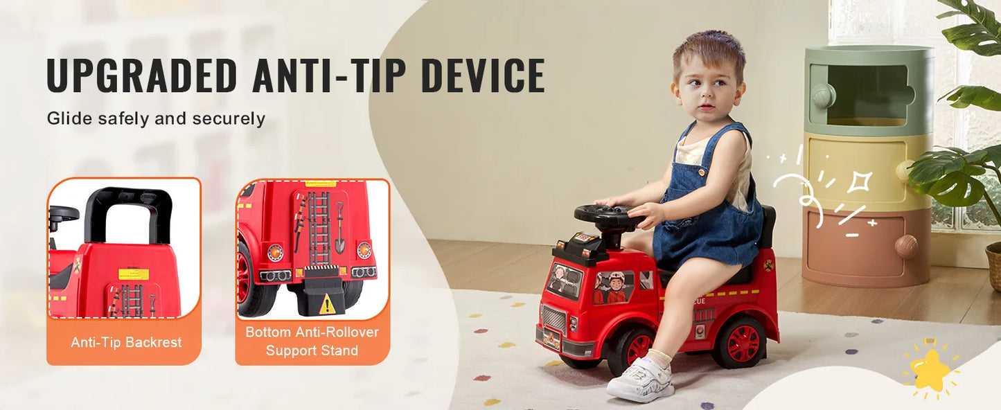 Kids Ride-On Push Car with Music & Storage | Kids Rider for Toddlers Ages 2-5