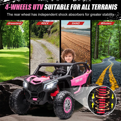 24V Kids Electric Ride-On UTV - Remote Control Off-Road Car for Ages 3-12