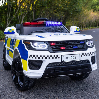 YOGOHALO 12V Big 4WD Kids Police Ride-On Car w/ Remote & Music | 1-Seater