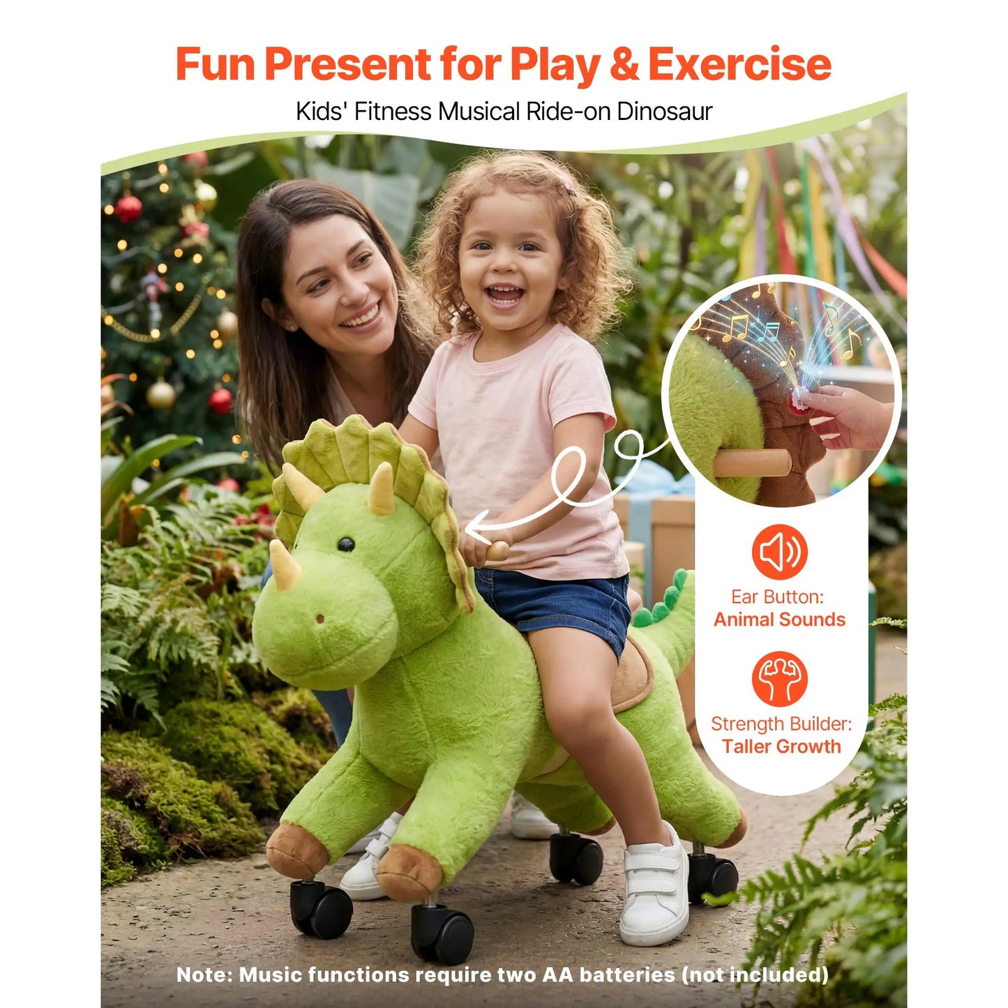 Kids Ride-On Dinosaur Toy for Ages 2–6 | 360° Steering | Kids Rider