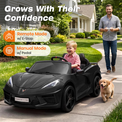 Licensed Corvette 24V 4WD 2-Seater Ride-On Car | 4x200W Powerful Motors