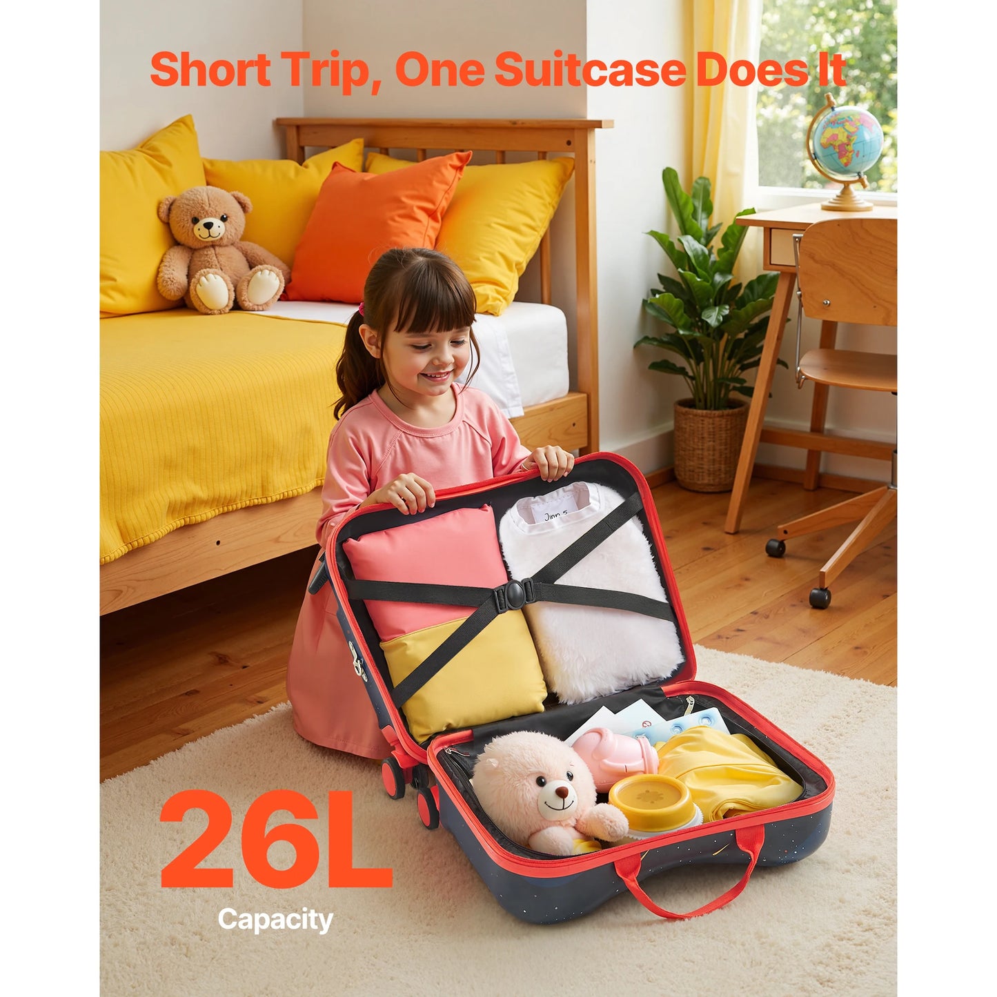 18" Kids Ride-On Suitcase for Toddlers | 26L Carry-On Luggage | Kids Rider