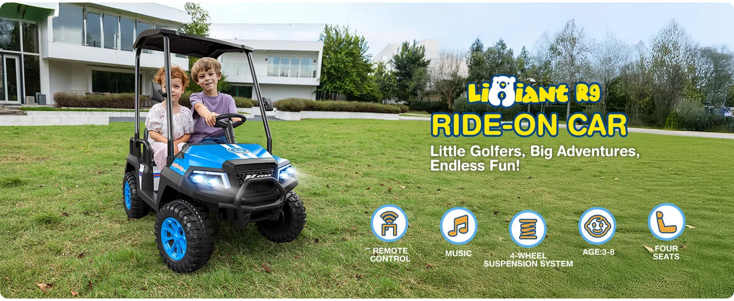 24V 4-Seater Ride On Golf Cart for Kids | 4WD (3-12 Years of Kids)