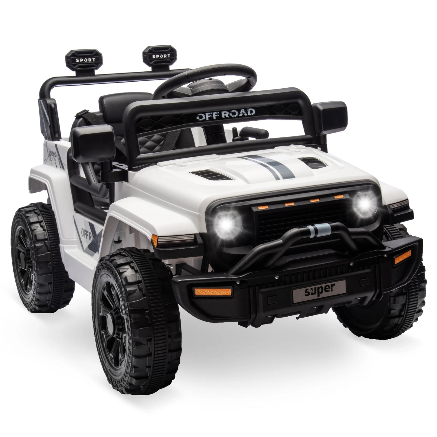 12V Kids Ride-On Truck w/ Remote Control, Suspension & LED Lights (Ages: 3 to 8 Yrs)
