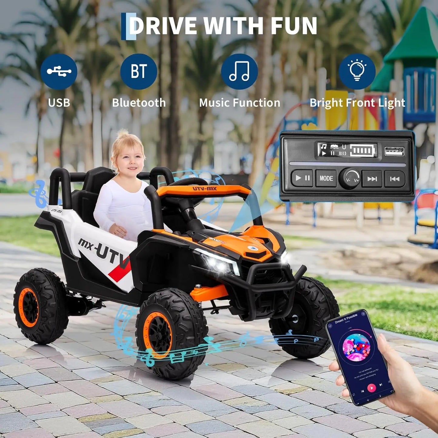 12V Beach Buggy Rambler Electric kids ride on car by Kids Rider  - 4 Wheel Drive Electric with 4 Spring Suspension for Ages 3-10 Years