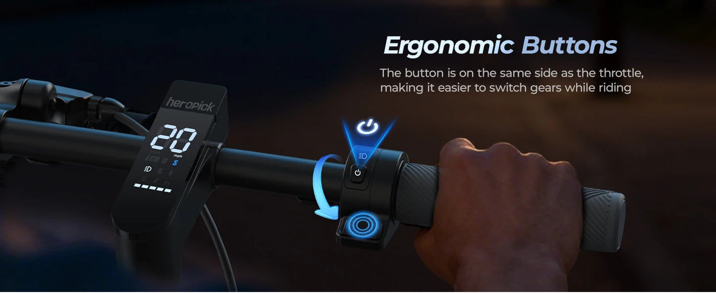E8-10 Foldable Electric Scooter for Adults | 20 MPH & 40-Mile Range |1000W Peak | Kids Rider