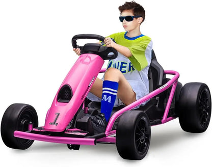 24V Kids Drift Go Kart | Dual 300W Motors | 8.1 MPH | Kids Rider (Age: 3 -12Y)