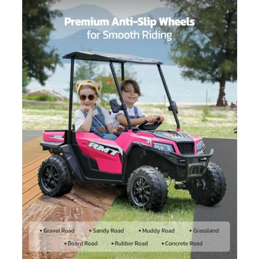 24V 2-Seater Kids Dump Truck 4WD w/ Remote & Sun Shade | (Age: 4-12Y)