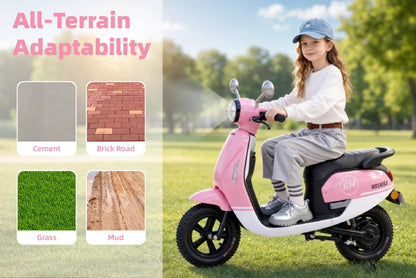 24V Kids Electric Scooter for Ages 6+ | 10 MPH Ride-On Bike | Kids Rider