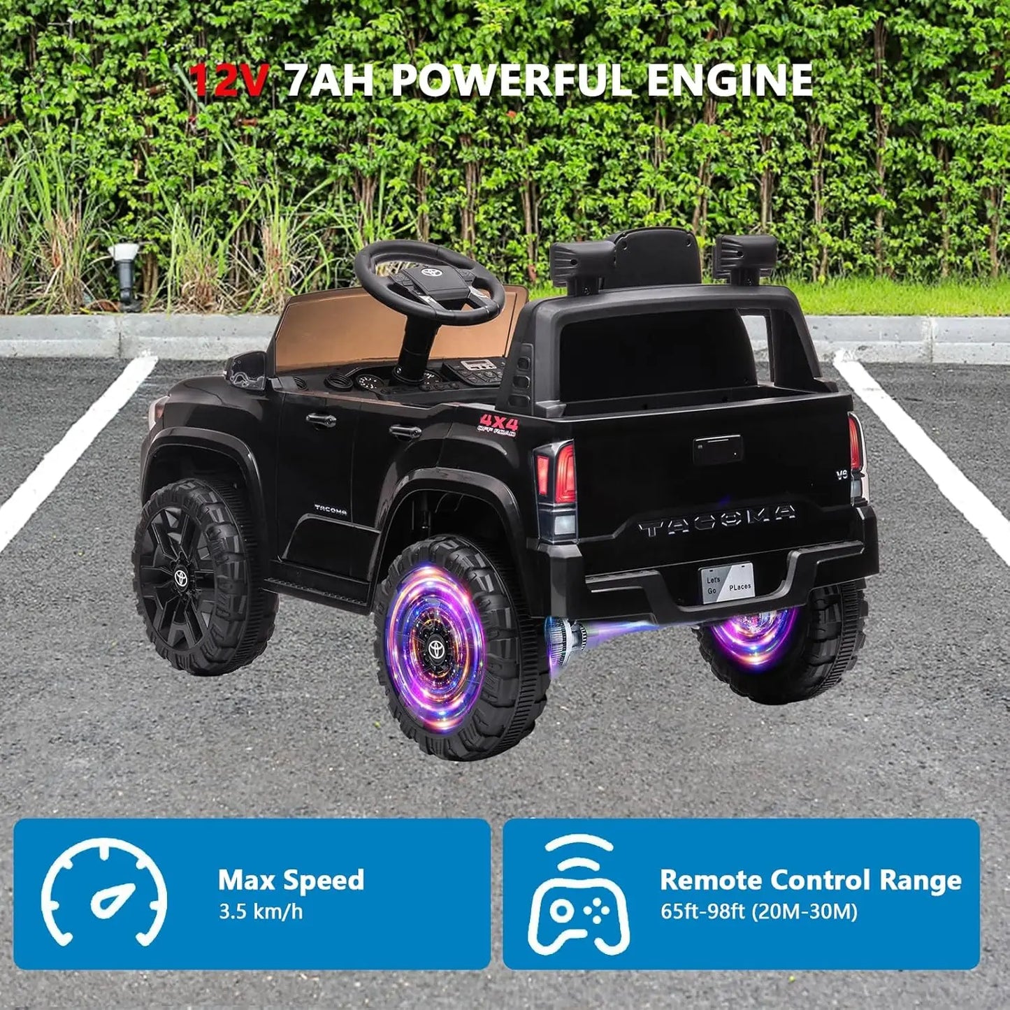 12V Toyota Kids Ride-On Truck w/ Remote, LED & 3 Speeds