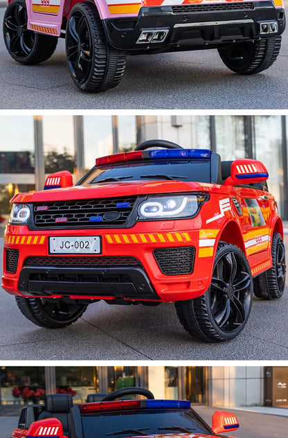 YOGOHALO 12V Big 4WD Kids Police Ride-On Car w/ Remote & Music | 1-Seater