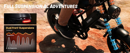 ESKUTE V100 Electric Dirt Bike | 1500W Peak | 48V 13Ah | 28 MPH| 60-Mile Range | Kids Rider