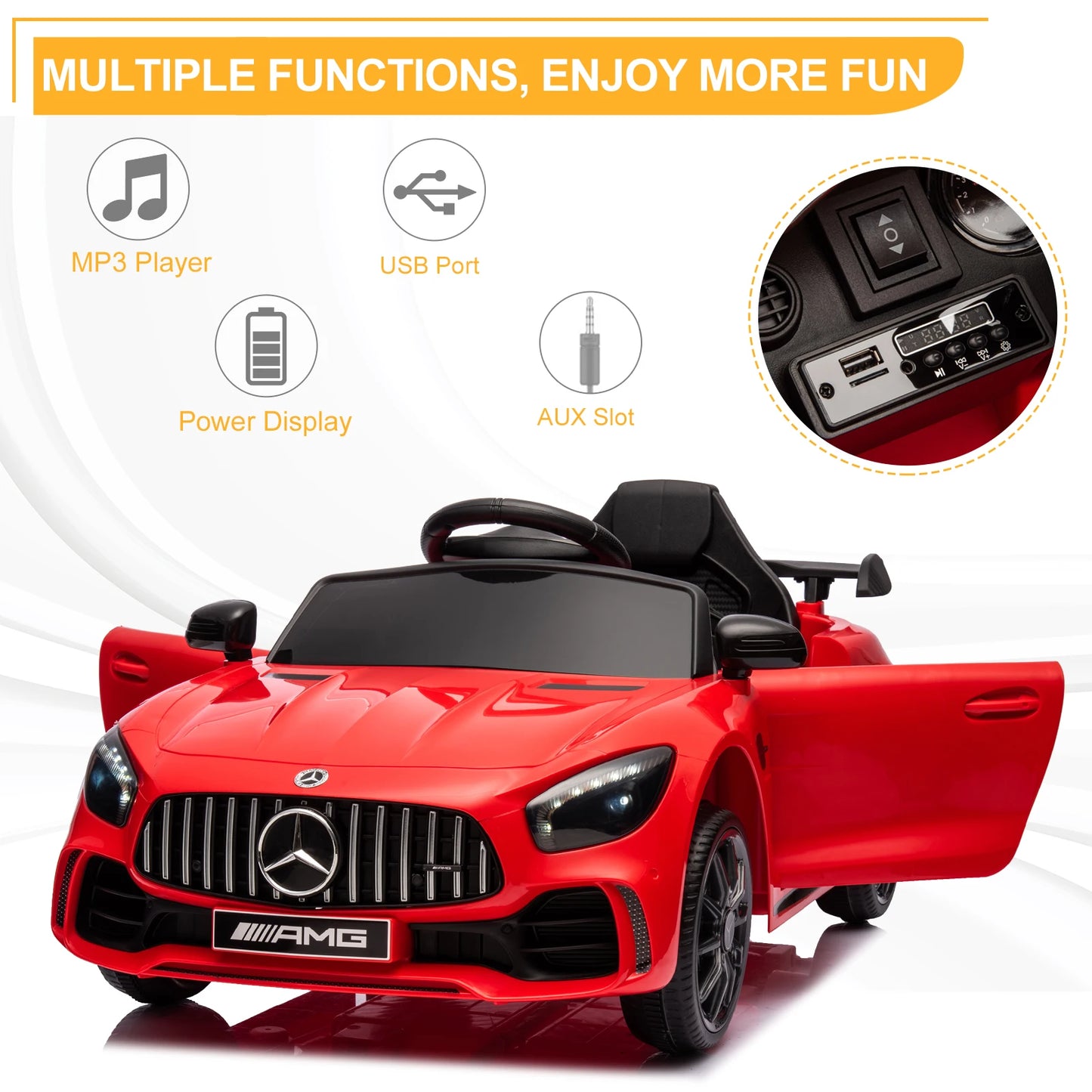 LEADZM Dual Drive Mercedes-Benz 12V Kids Ride-On Sports Car w/ Remote | 1-Seater