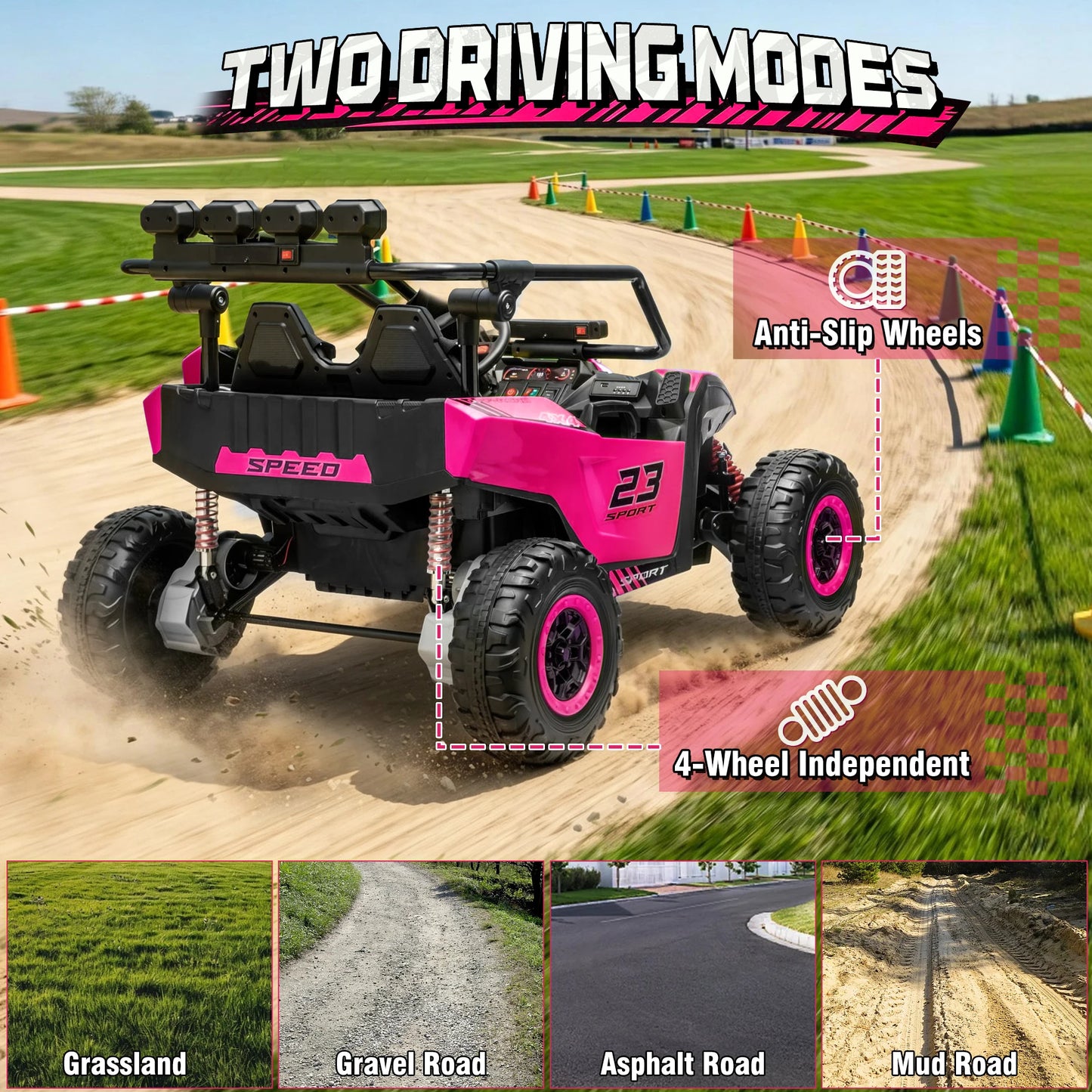 24V 4WD 2-Seater Kids Ride-On UTV Buggy w/ Remote | Kids Rider